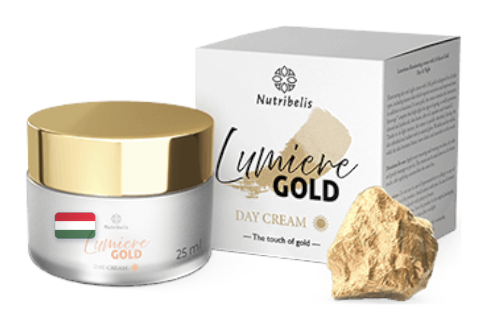 Lumiere Gold – 25 ml-es tégely arany kupakkal, doboz és aranyrög